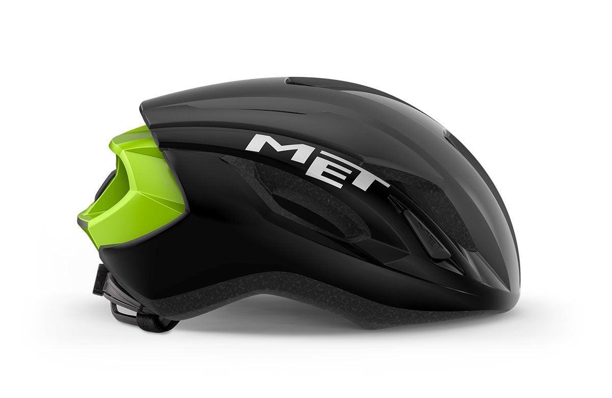 MET Strale Road Cycling Helmet (Black Fluo Yellow Reflective) | Cycling Gears Hub
