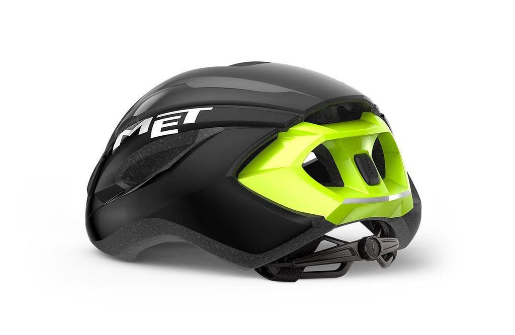 MET Strale Road Cycling Helmet (Black Fluo Yellow Reflective) | Cycling Gears Hub