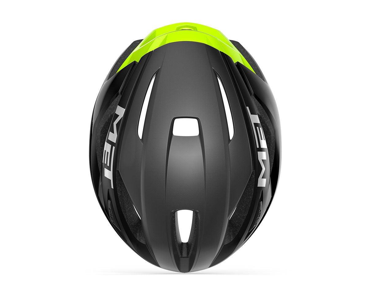 MET Strale Road Cycling Helmet (Black Fluo Yellow Reflective) | Cycling Gears Hub