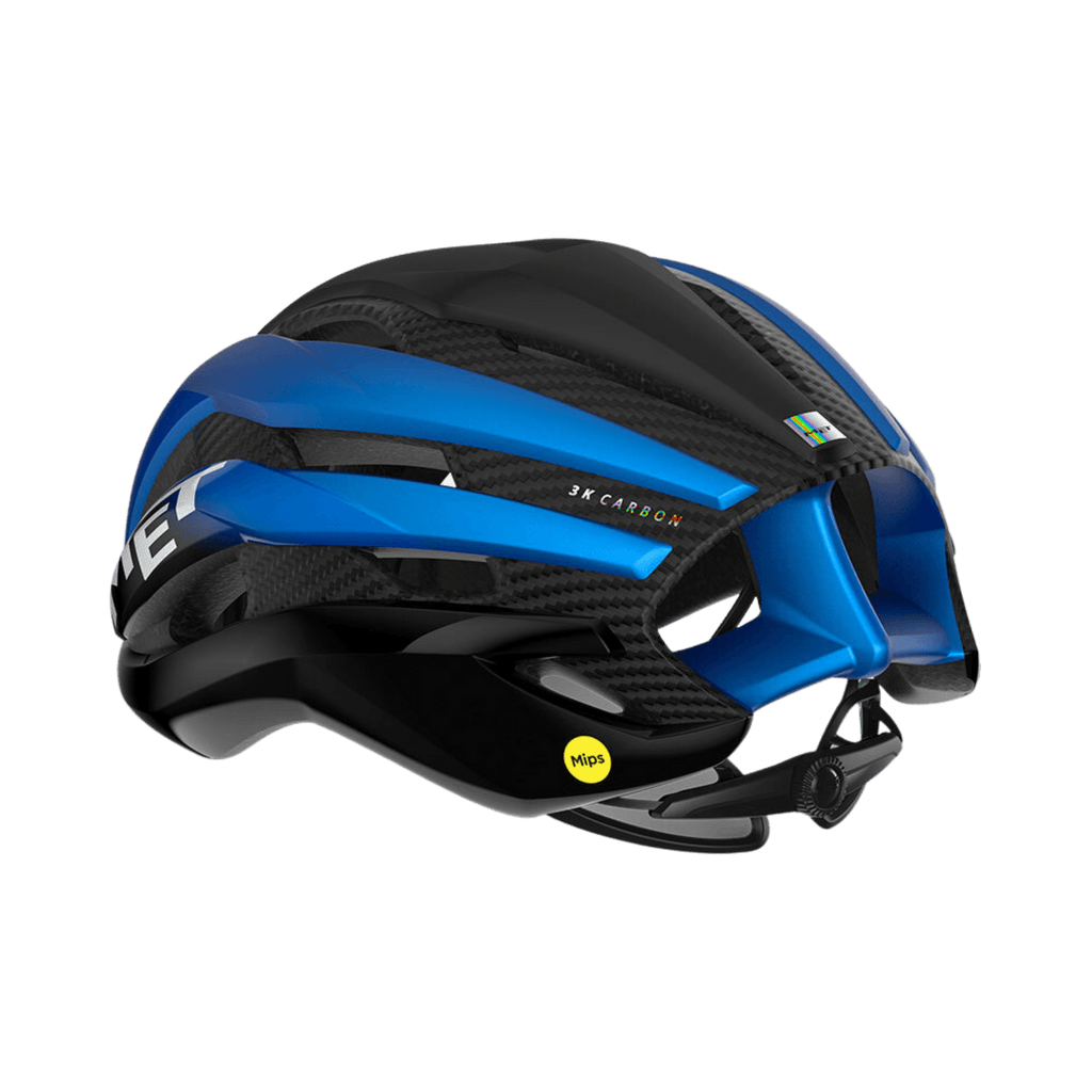 MET Trenta 3K Carbon MIPS Road Cycling Helmet (Black/Blue Metallic/Matt Glossy) | Cycling Gears Hub