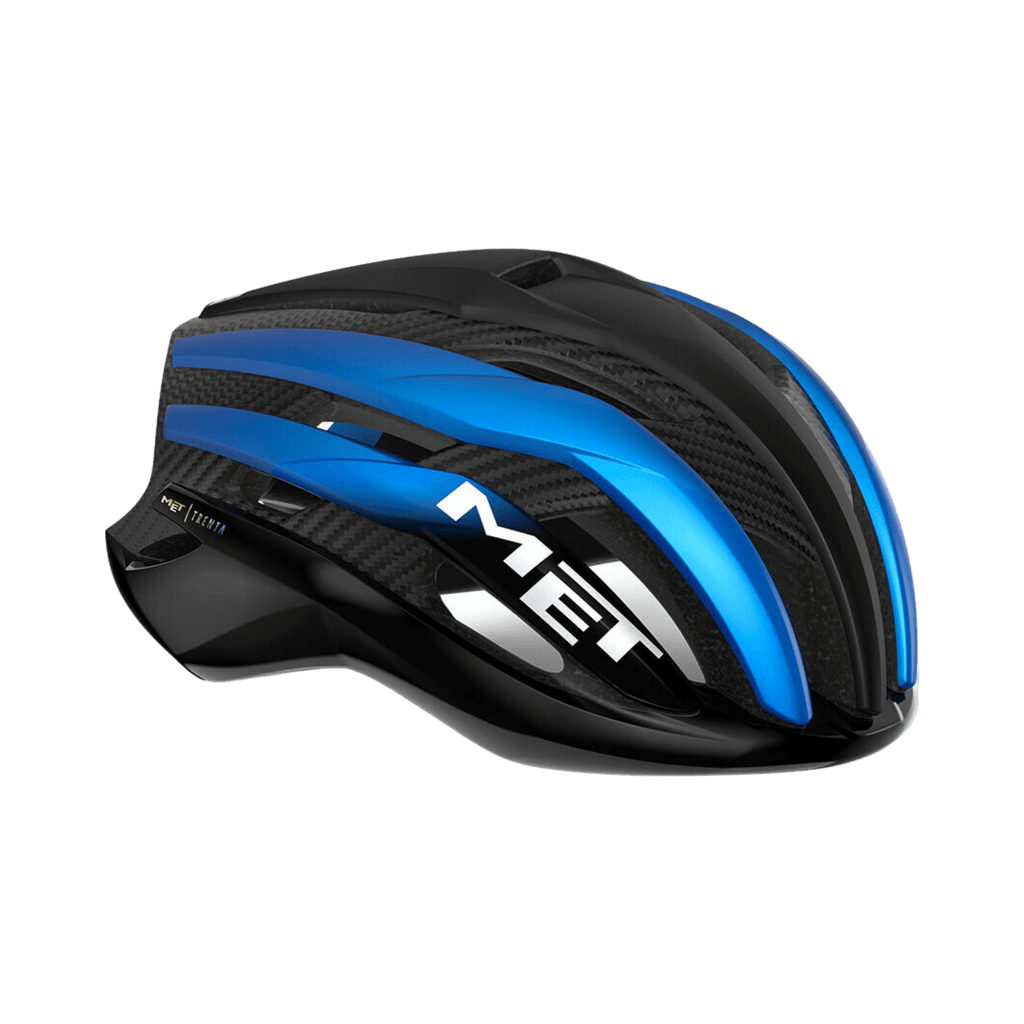 MET Trenta 3K Carbon MIPS Road Cycling Helmet (Black/Blue Metallic/Matt Glossy) | Cycling Gears Hub