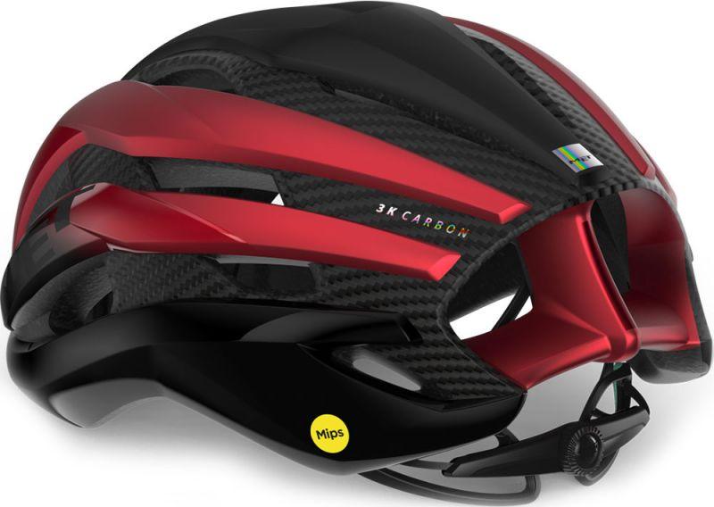 MET Trenta 3K Carbon MIPS Road Cycling Helmet (Black/Red Metallic/Matt Glossy) | Cycling Gears Hub
