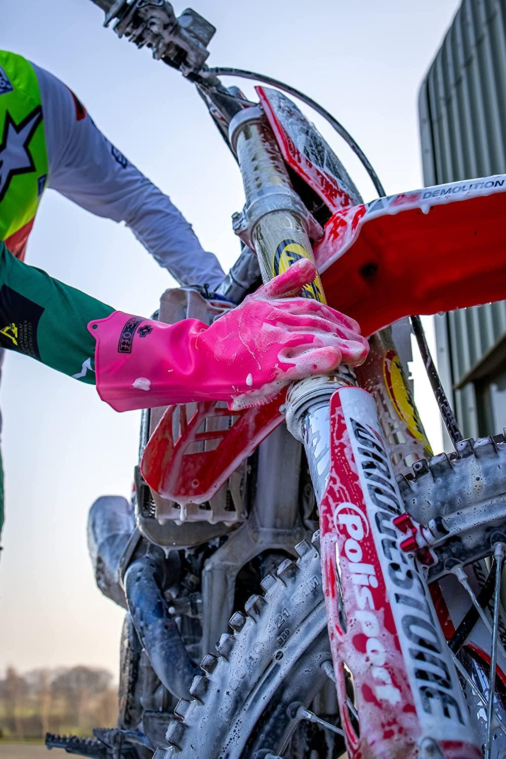Muc-off Deep Scrubber Gloves (Pink) | Cycling Gears Hub