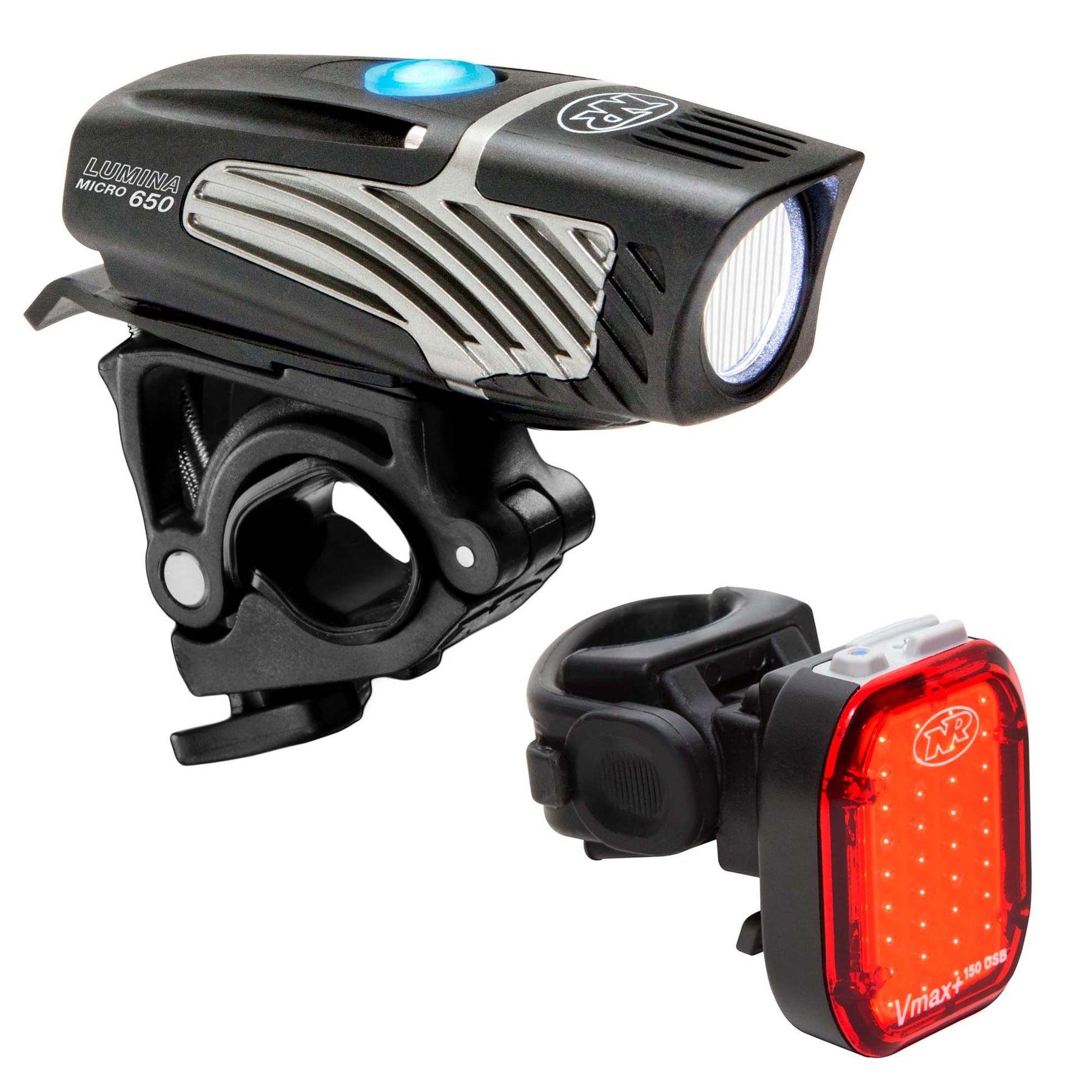 NiteRider Lumina Micro 650 and Vmax+150 Combo Lights (Black) | Cycling Gears Hub