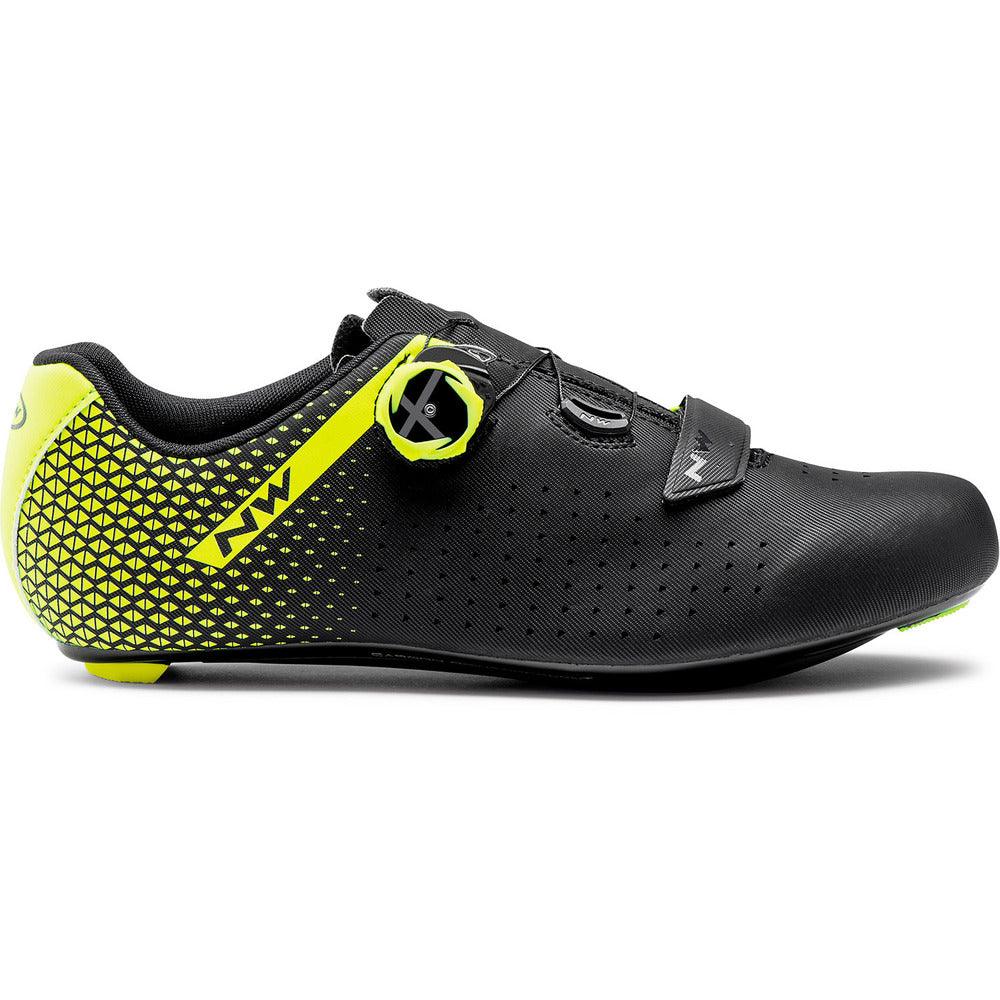 Northwave Core Plus 2 Road Cycling Shoes (Black/Yellow Fluo) | Cycling Gears Hub