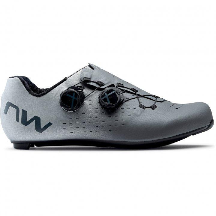 Northwave | Extreme GT3 Road Shoes– Anthracite/Reflective | High-Performance Cycling Shoes (Size 44.5)