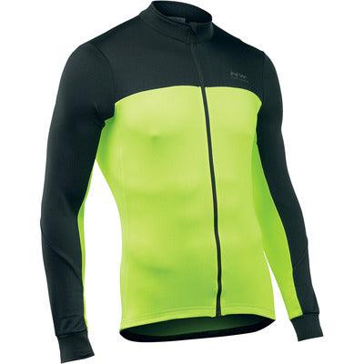 Northwave | Force 2 Long Sleeve Jersey – Black/Yellow Fluo | Men’s Performance Cycling Jersey (Size M)