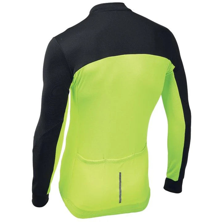 Northwave | Force 2 Long Sleeve Jersey – Black/Yellow Fluo | Men’s Performance Cycling Jersey (Size M)