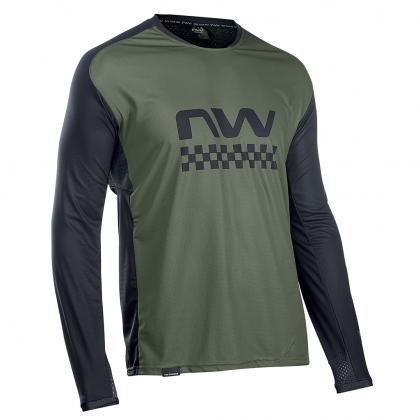 Northwave MTB Edge Mens Cycling Jersey (Green Forest/Black) | Cycling Gears Hub
