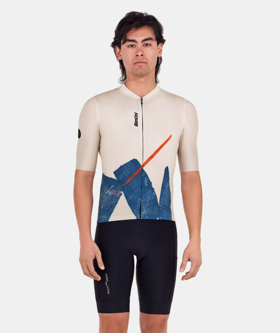 Santini Note Men's Cycling Jersey (Beige) | Cycling Gears Hub