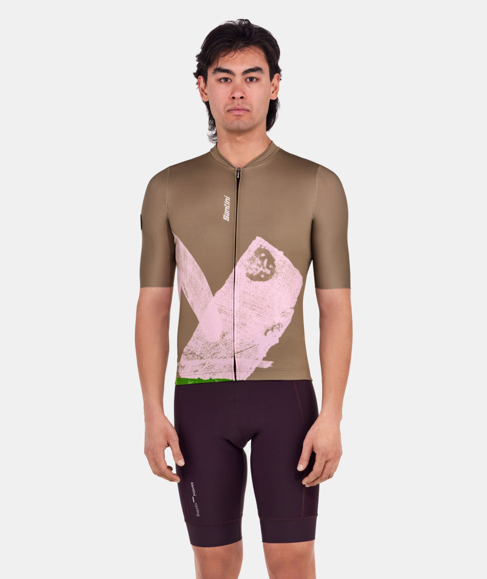 Santini Note Men's Cycling Jersey (Military Green) | Cycling Gears Hub