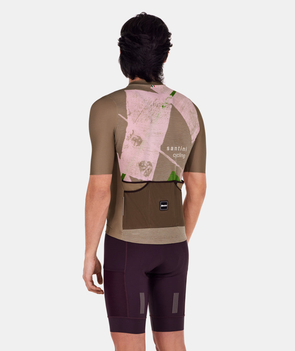 Santini Note Men's Cycling Jersey (Military Green) | Cycling Gears Hub