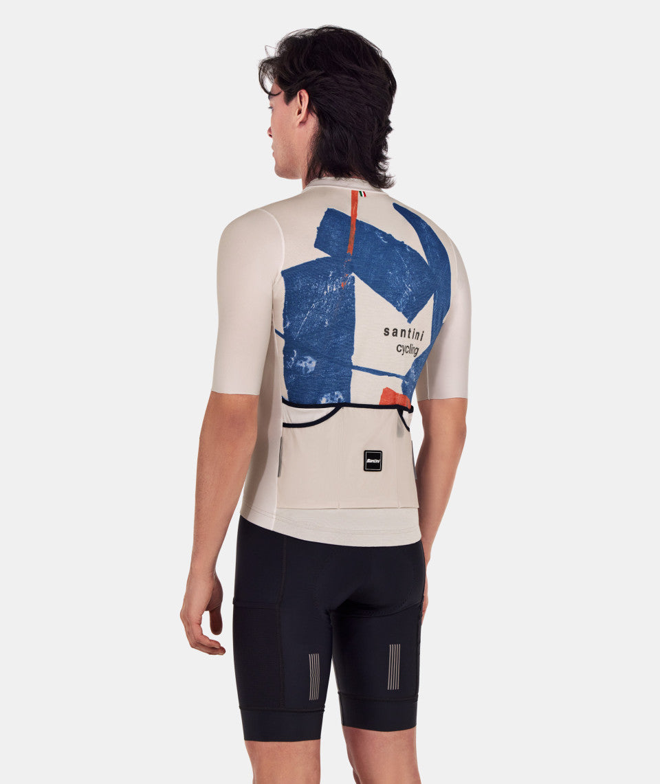 Santini Note Men's Cycling Jersey (Beige) | Cycling Gears Hub
