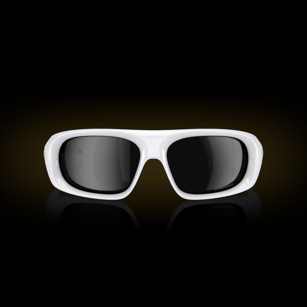 Oakley Belleville pearl white Frame with prizm black Lenses - Cycling Gears Hub
