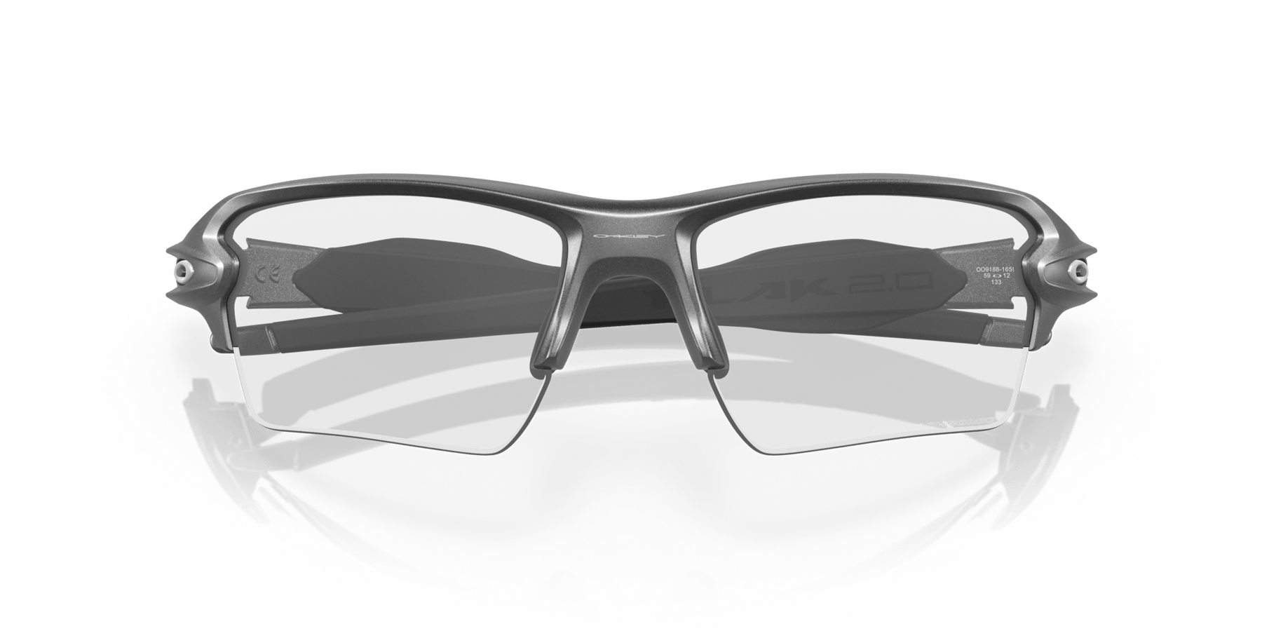 Oakley Flak 2.0 XL Clear To Black Iridium Photochromic Lenses Steel Frame - Cycling Gears Hub