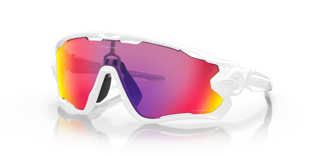 Oakley Jawbreaker Polished White Frame with Prizm Road Lenses - Cycling Gears Hub