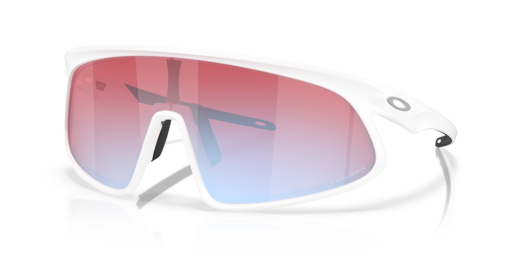 Oakley RSLV prizm snow sapphire Lenses, matte white Frame - Cycling Gears Hub