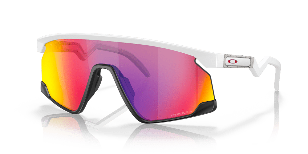 Oakley Sunglass BXTR prizm road Lenses with matte white Frame - Cycling Gears Hub