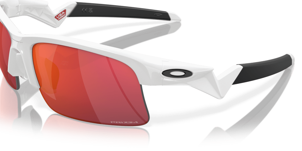 Oakley sunglass Capacitor (Youth Fit) prizm field Lenses with polished white Frame - Cycling Gears Hub