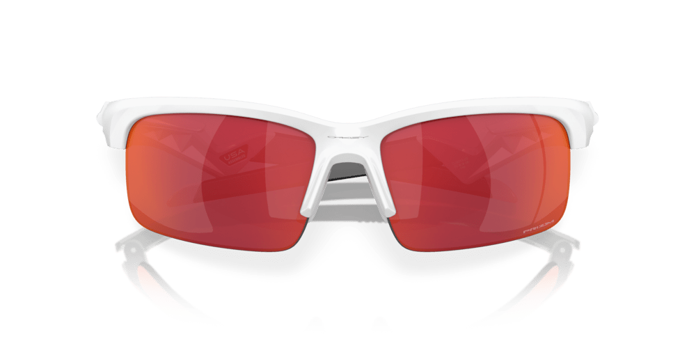 Oakley sunglass Capacitor (Youth Fit) prizm field Lenses with polished white Frame - Cycling Gears Hub
