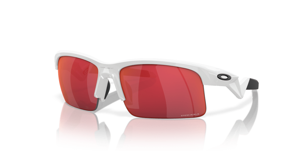 Oakley sunglass Capacitor (Youth Fit) prizm field Lenses with polished white Frame - Cycling Gears Hub