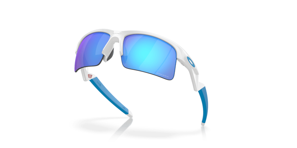 Oakley sunglass Capacitor (Youth Fit) prizm sapphire Lenses with polished white Frame - Cycling Gears Hub