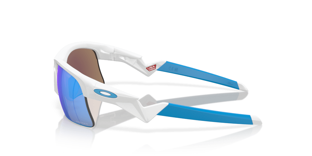 Oakley sunglass Capacitor (Youth Fit) prizm sapphire Lenses with polished white Frame - Cycling Gears Hub