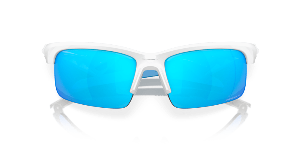 Oakley sunglass Capacitor (Youth Fit) prizm sapphire Lenses with polished white Frame - Cycling Gears Hub