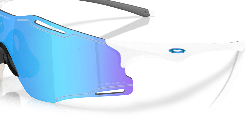 Oakley Sunglass Cybr Zero prizm sapphire Lenses with polished white Frame - Cycling Gears Hub