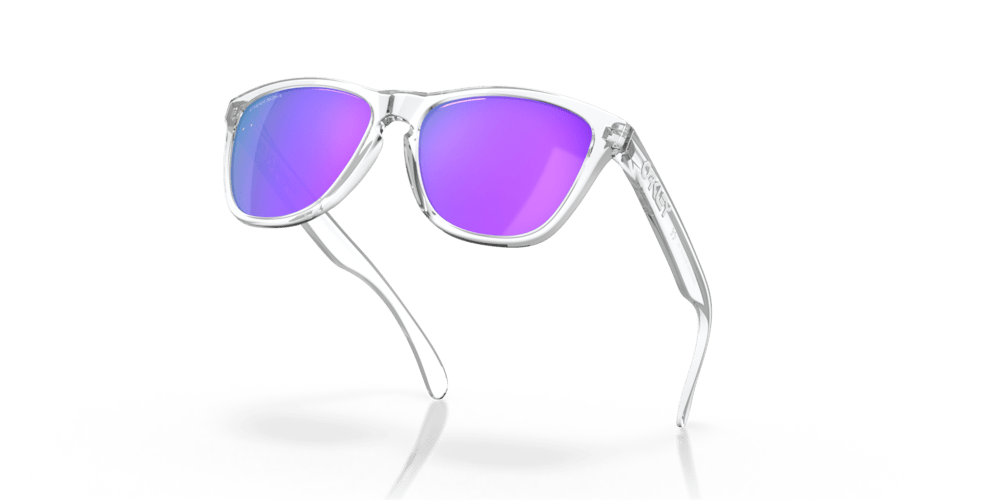 Oakley sunglass Frogskins™ prizm violet Lenses with polished clear Frame - Cycling Gears Hub