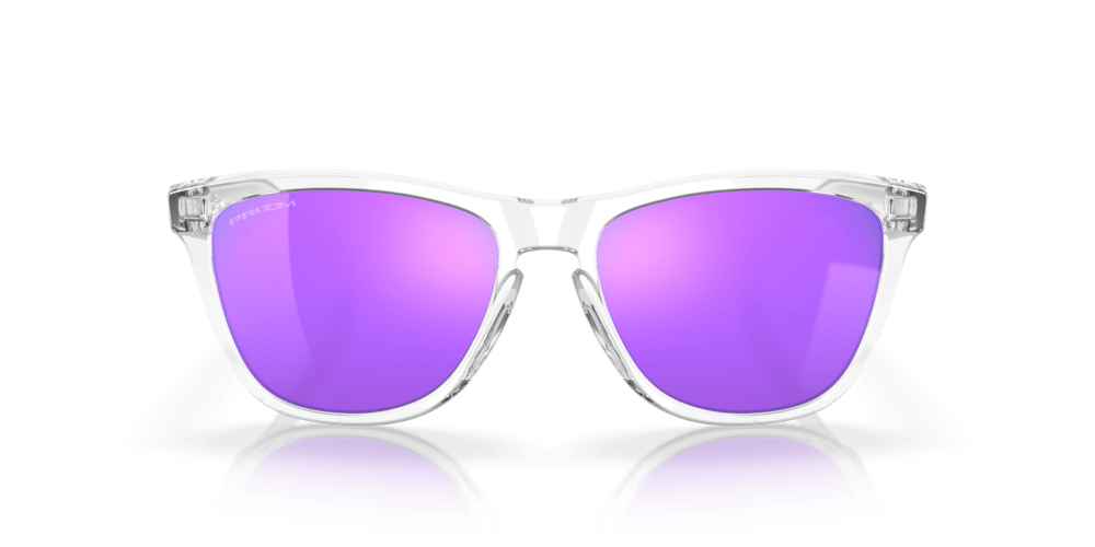 Oakley sunglass Frogskins™ prizm violet Lenses with polished clear Frame - Cycling Gears Hub