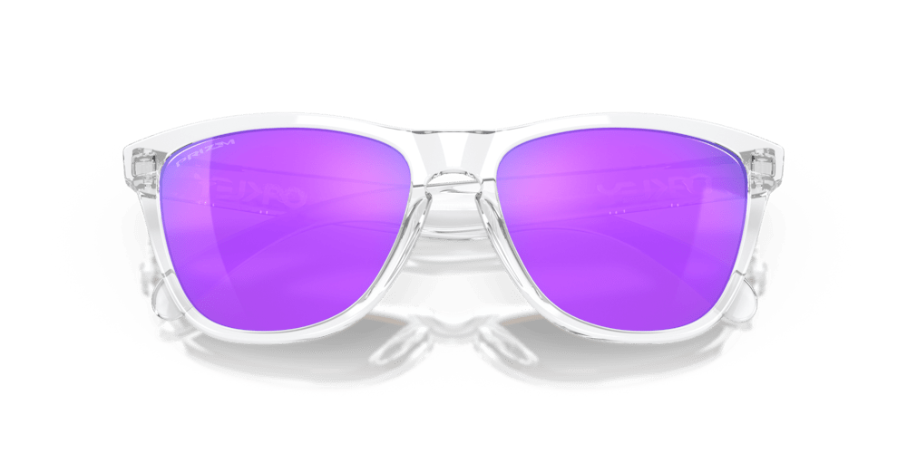 Oakley sunglass Frogskins™ prizm violet Lenses with polished clear Frame - Cycling Gears Hub
