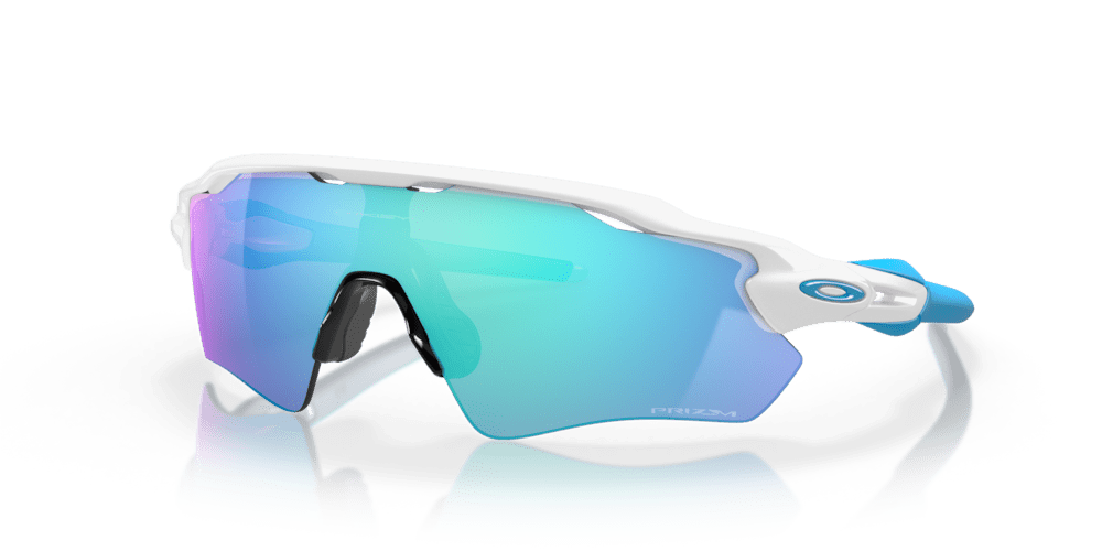 Oakley sunglass Radar® EV Path® prizm sapphire Lenses with polished white Frame - Cycling Gears Hub