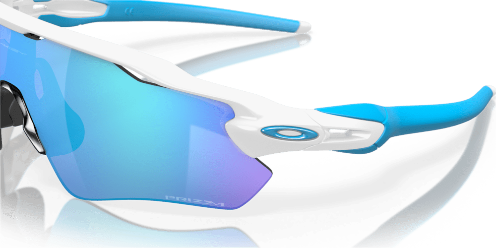 Oakley sunglass Radar® EV Path® prizm sapphire Lenses with polished white Frame - Cycling Gears Hub