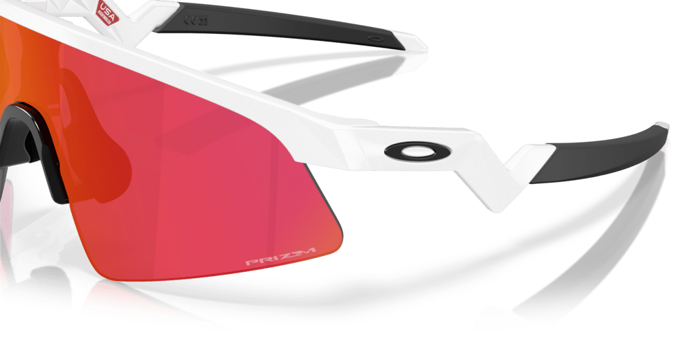 Oakley sunglass Resistor Sweep (Youth Fit) prizm field Lenses with polished white Frame - Cycling Gears Hub
