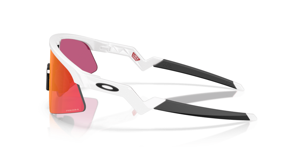 Oakley sunglass Resistor Sweep (Youth Fit) prizm field Lenses with polished white Frame - Cycling Gears Hub