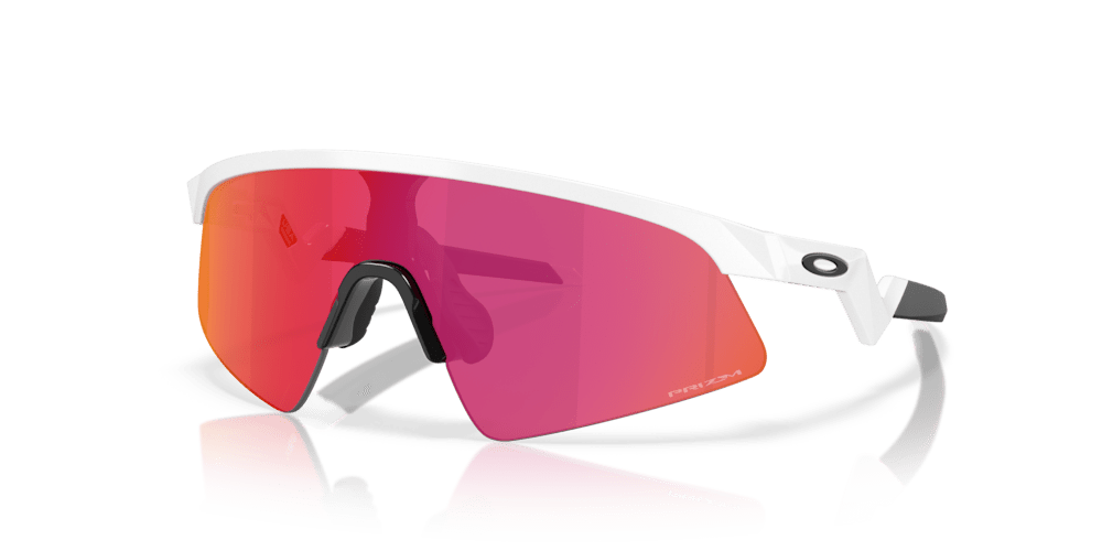 Oakley sunglass Resistor Sweep (Youth Fit) prizm field Lenses with polished white Frame - Cycling Gears Hub