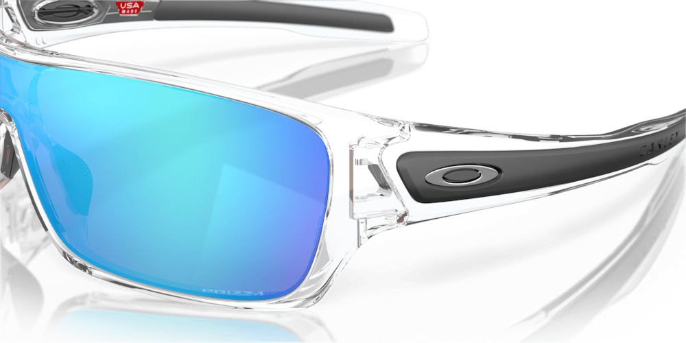 Oakley Sunglass Turbine Rotor prizm sapphire Lenses with polished clear Frame - Cycling Gears Hub