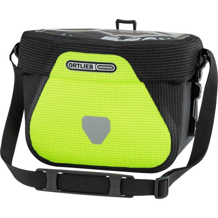 Ortlieb Ultimate Six High Visibility Hnadlebar Bag (Neon Yellow/Black Reflective) | Cycling Gears Hub - Cycling Gears Hub