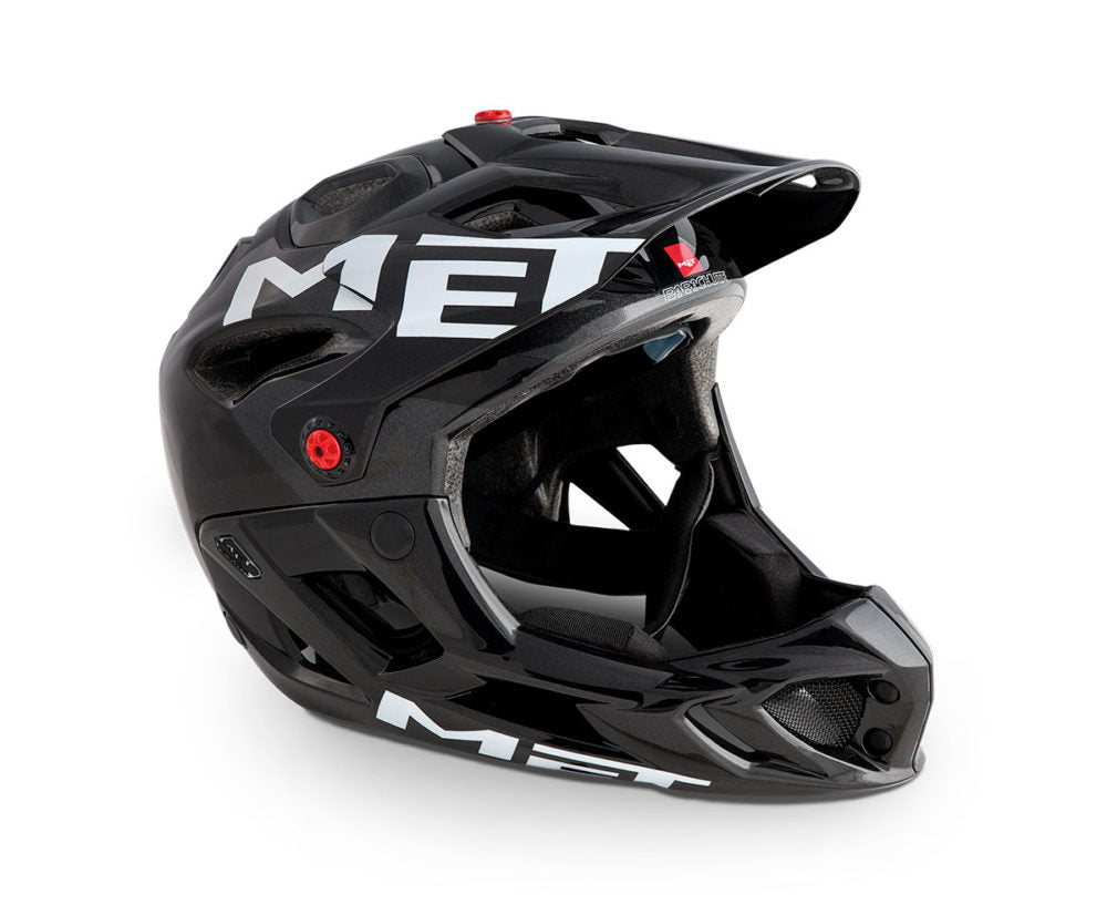 MET Parachute MTB Cycling Helmet (Glossy Black Red) | Cycling Gears Hub