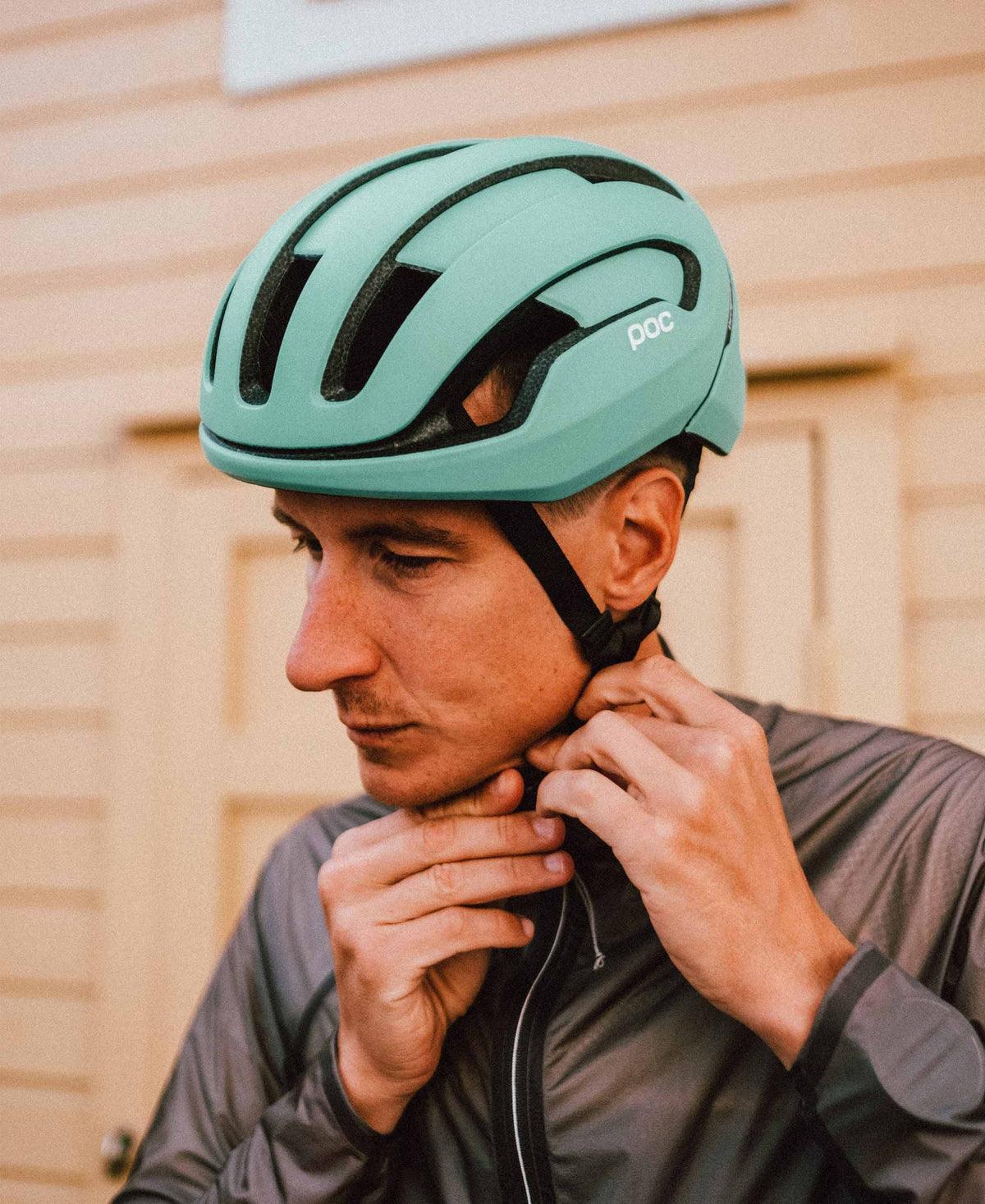 POC Omne Air Spin Road Cycling Helmet (Uranium Black/Fluorite Green Matt) | Cycling Gears Hub