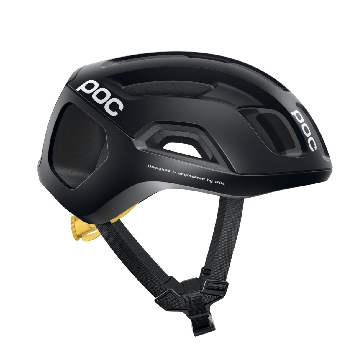 POC Ventral Air Spin Road Cycling Helmet (Uranium Black/Sulphur Yellow Matt) | Cycling Gears Hub