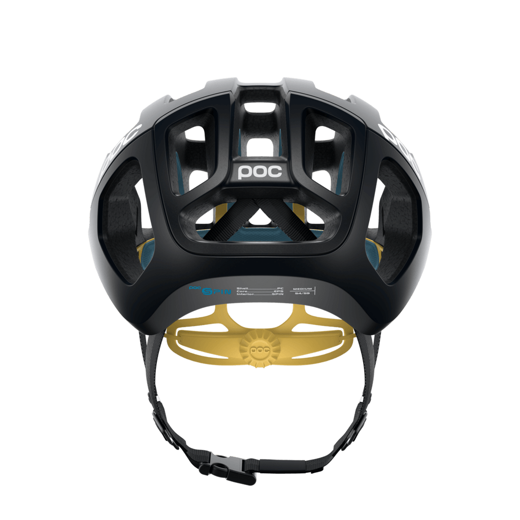 POC Ventral Air Spin Road Cycling Helmet (Uranium Black/Sulphur Yellow Matt) | Cycling Gears Hub - Cycling Gears Hub