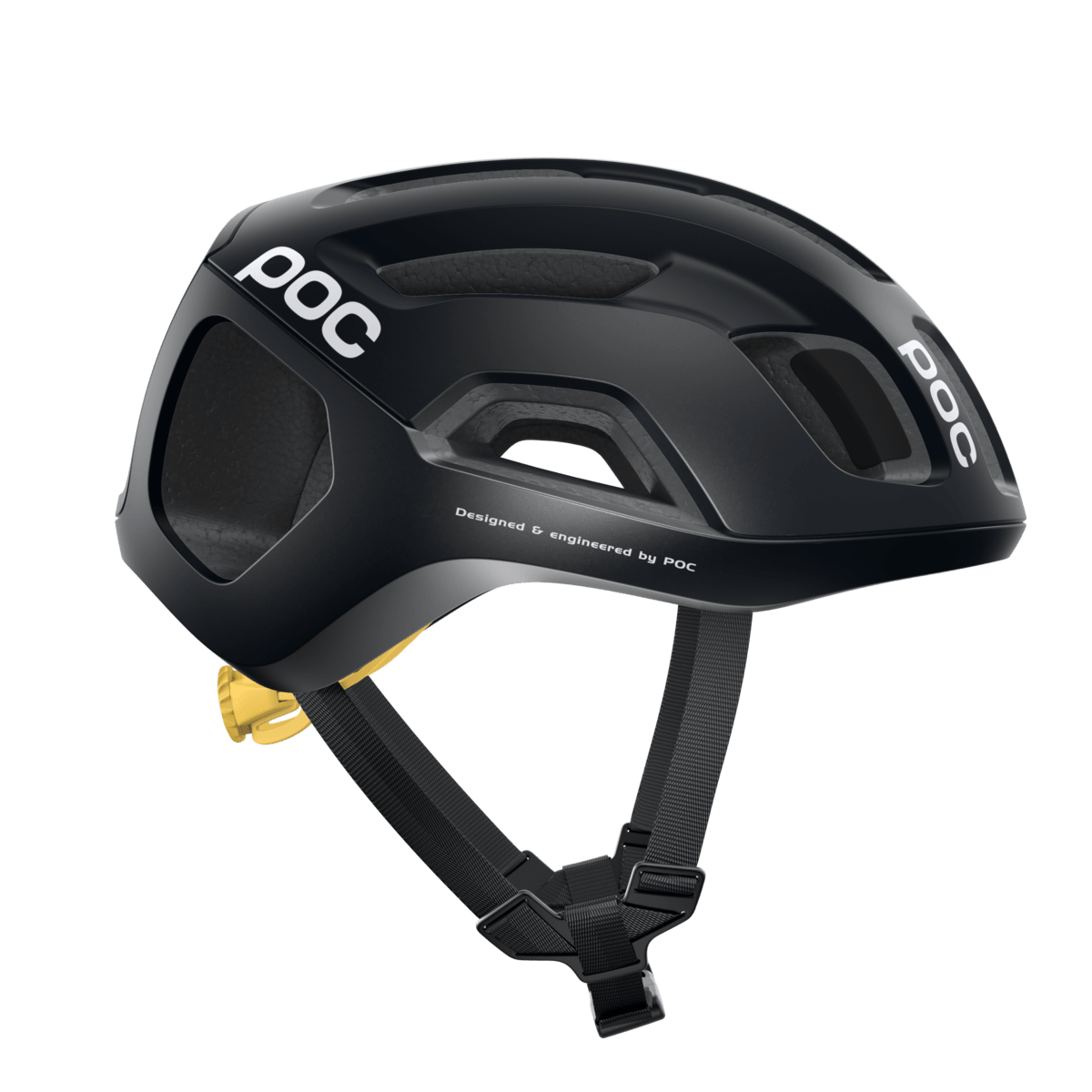 POC Ventral Air Spin Road Cycling Helmet (Uranium Black/Sulphur Yellow Matt) | Cycling Gears Hub - Cycling Gears Hub