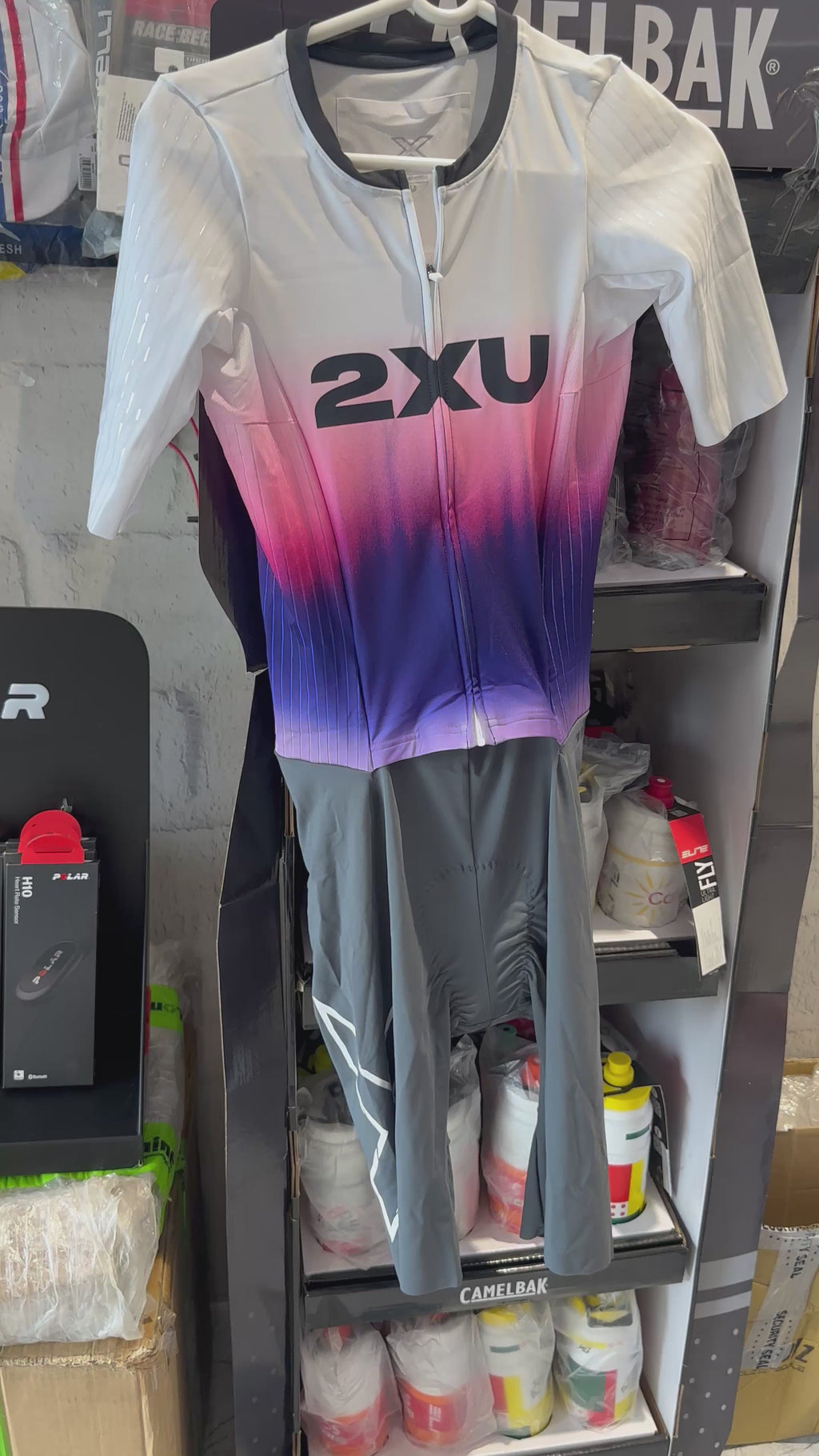 2XU MT7393D Light Speed React Men's Best Triathlon Suit (White/Turbulence) | Cycling Gears Hub