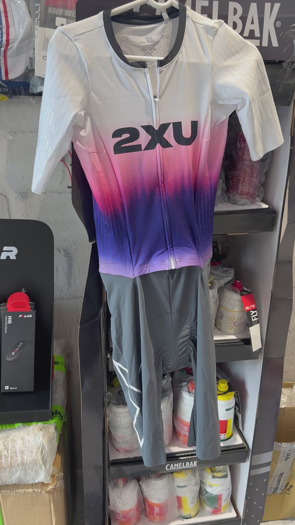 2XU MT7393D Light Speed React Men's Best Triathlon Suit (White/Turbulence) | Cycling Gears Hub