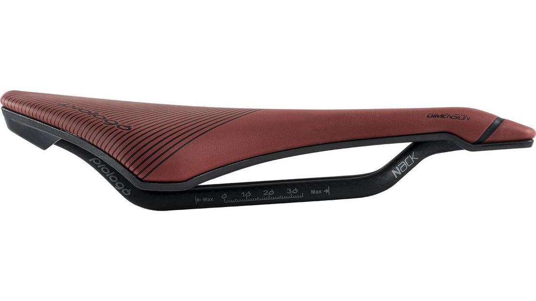 Prologo Dimension Tri Nack Saddle (Brick Red/Natural Black) | Cycling Gears Hub - Cycling Gears Hub