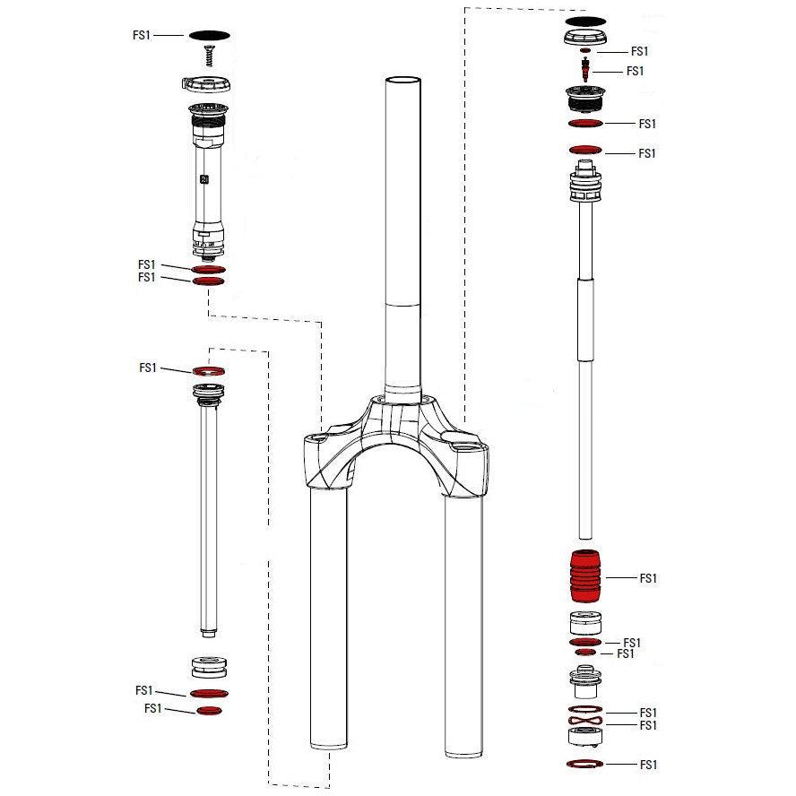 Rock Shox Service Kit For Paragon Gold A1 | Cycling Gears Hub - Cycling Gears Hub