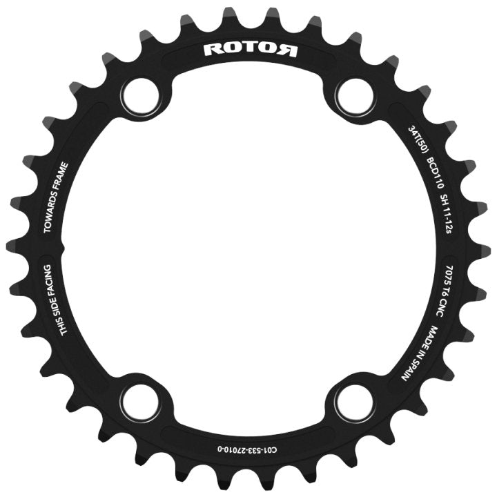 Rotor Shimano Dura Ace FC - R9200 Noq 12 Speed Chainring (Black) | Cycling Gears Hub - Cycling Gears Hub