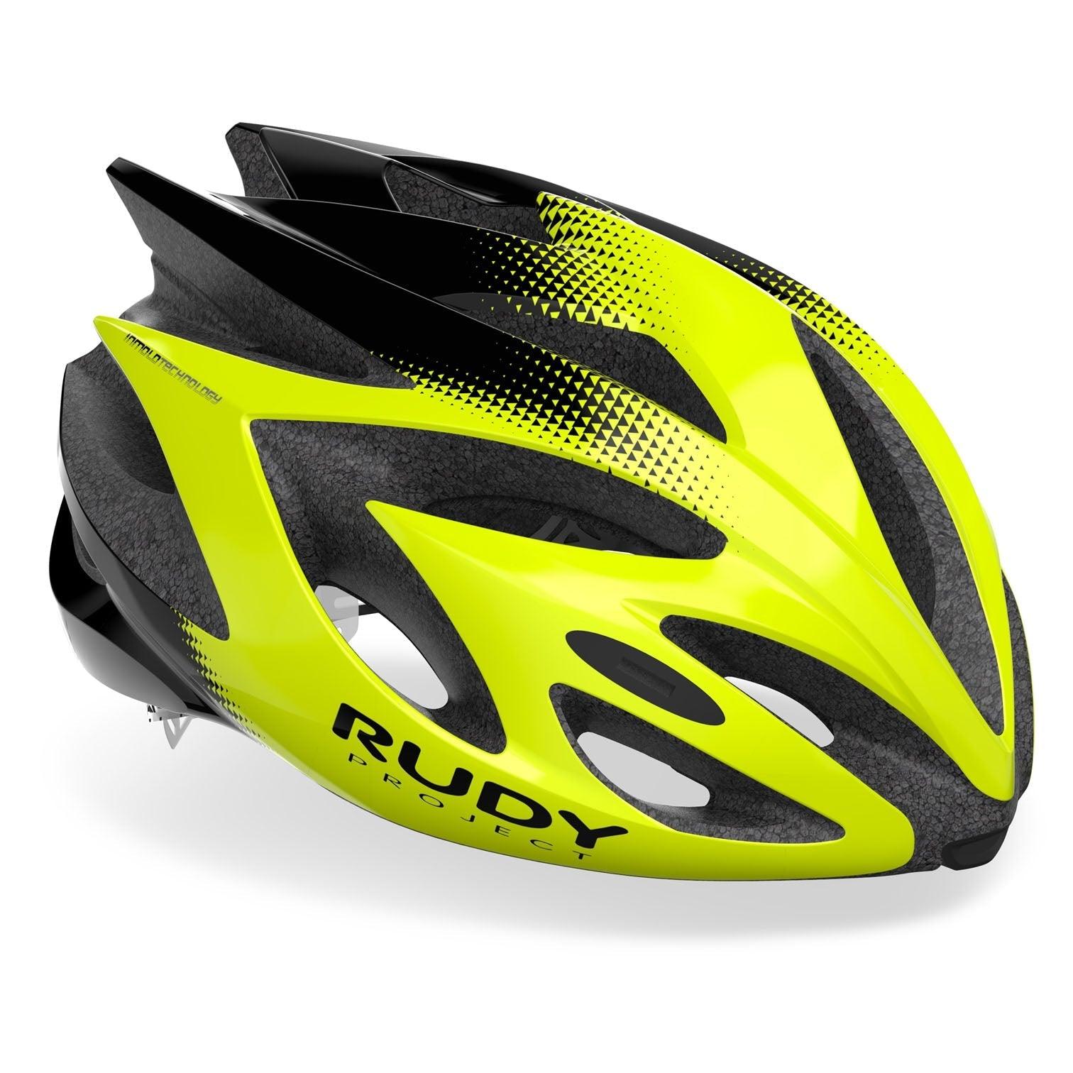 Rudy Project Rush Road Cycling Helmet (Yello Fluo/Black-Shiny) | Cycling Gears Hub